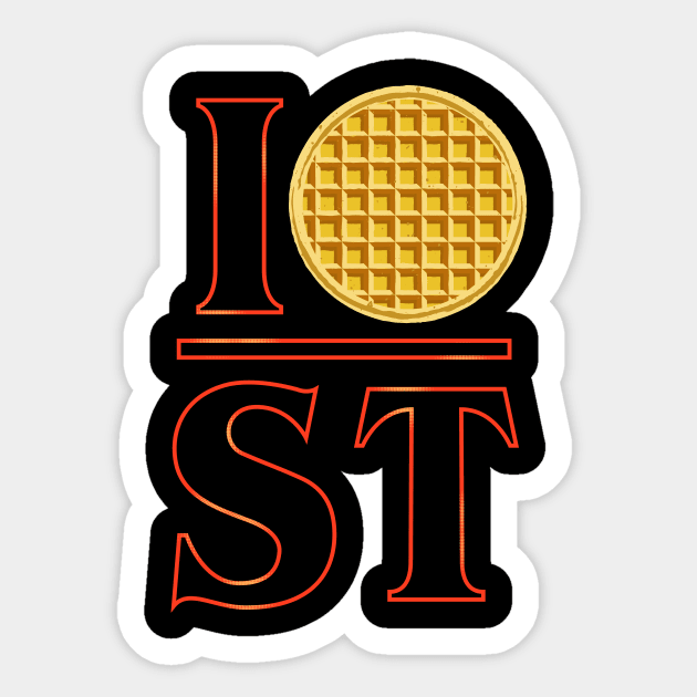 I Heart Waffles and Other Stranger Things Sticker by DeepFriedArt